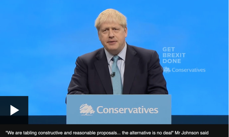 B. Johnson at the Tories Annual Conference 2 Oct.19